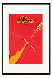 Gerahmter Kunstdruck Ein Werbeplakat für den Ford V8 Motor. 1933.
