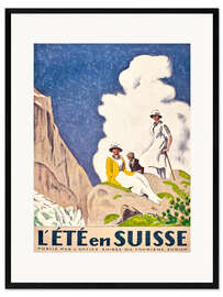 Ingelijste kunstdruk L'ete en Suisse. Ein Poster des Schweizer Fremdenverkehrsamts. 1921.