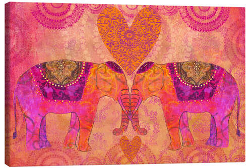 Canvas print Elephants in Love