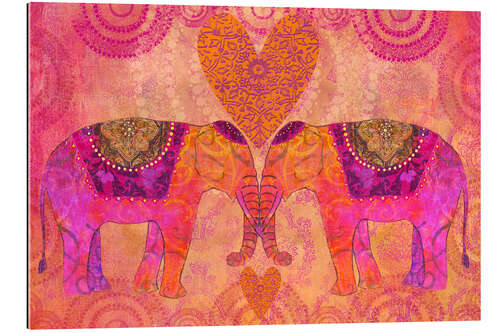 Quadro em plexi-alumínio Elephants in Love