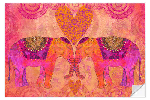 Naklejka na ścianę Elephants in Love