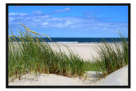 Gerahmter Kunstdruck Dünenblick auf das Meer