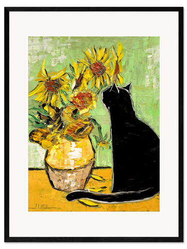 Impresión de arte enmarcada El gato de Van Gogh
