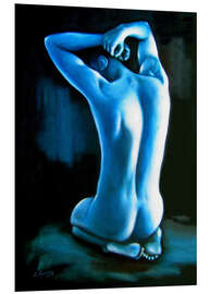 Foam board print Male nude in blue