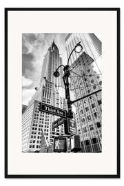 Gerahmter Kunstdruck Wolkenkratzer in New York – Chrysler Building (monochrom)