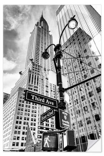 Sticker mural Chrysler Building à New York, monochrome