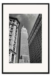 Gerahmter Kunstdruck Empire State Building - New York City (schwarz weiß)