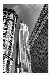 Wandbild Empire State Building - New York City (schwarz weiß) - Sascha Kilmer