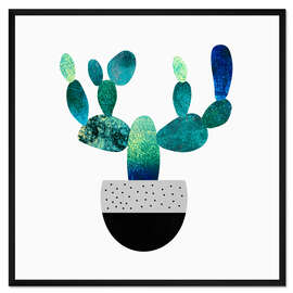 Gerahmter Kunstdruck Cactus Blue