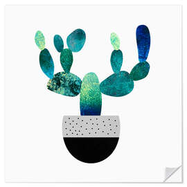 Wandsticker Cactus Blue