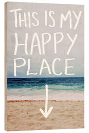 Tableau en bois Happy Place - Leah Flores