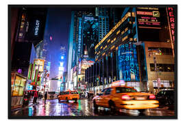 Gerahmter Kunstdruck Broadway by night - New York City