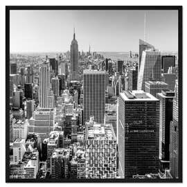 Gerahmter Kunstdruck Top of the Rock - New York City (schwarz weiß)