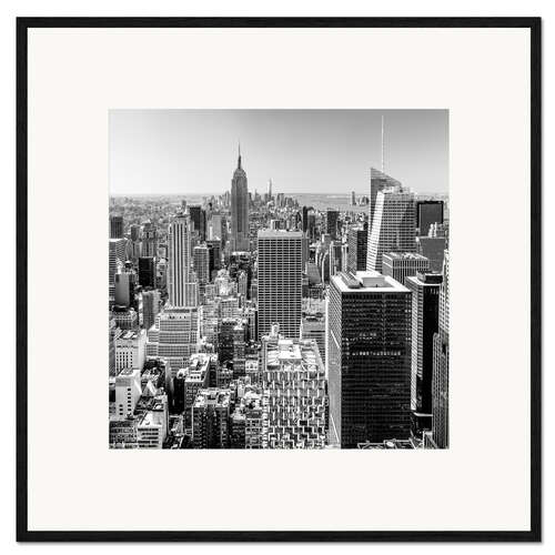 Innrammet kunsttrykk Top Of The Rock - New York City (monochrome)