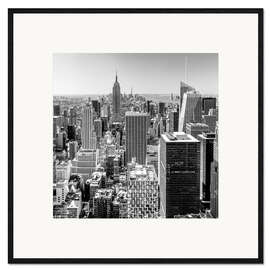 Gerahmter Kunstdruck Top of the Rock - New York City (schwarz weiß)