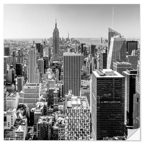 Vinilo para la pared Top Of The Rock - New York City (monochrome)