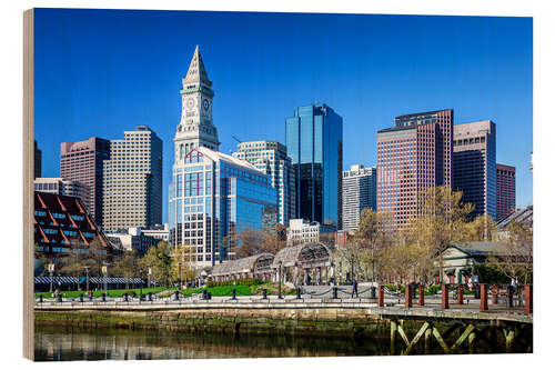 Stampa su legno Boston Downtown - Columbus Waterfront Park