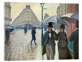 Tableau en verre acrylique  Rue de Paris, temps de pluie - Gustave Caillebotte
