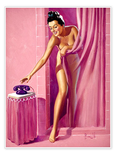 Poster Brunette in Shower