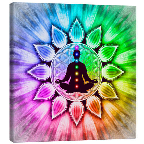 Canvas print In meditatie met chakra's