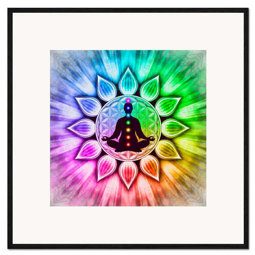 Framed art print In meditation with chakras