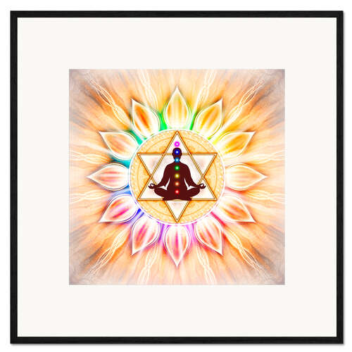 Plakat artystyczny premium w ramie In Meditation With Chakras - Artwork II