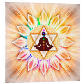 Magnettafel In Meditation mit Chakren - Artwork II