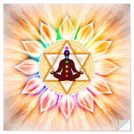 Självhäftande poster In Meditation With Chakras - Artwork II