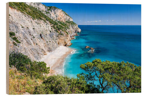 Hout print Ocean and Coastal mountains (Portugal)