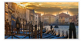 Tableau  Rangée de gondoles à Venise - Marcus Sielaff