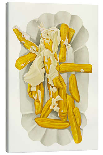 Canvas print French fries with mayonnaise