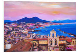 Aluminium print Naples with Mount Vesuvio