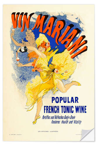 Selvklebende plakat Marian wine (French)