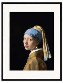 Gerahmter Kunstdruck Das Mädchen mit dem Perlenohrgehänge