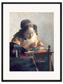 Gerahmter Kunstdruck Die Spitzenklöpplerin