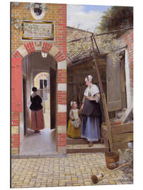 Magnettafel Hof eines Hauses in Delft