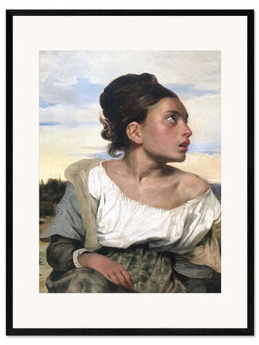 Ingelijste kunstdruk Orphan in the Cemetery