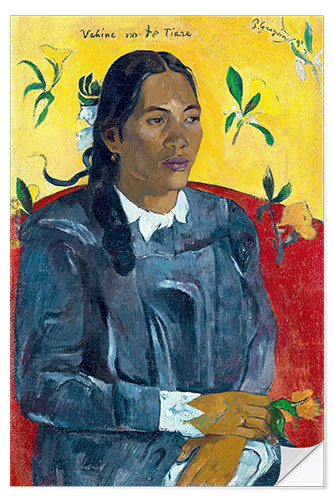 Naklejka na ścianę Woman with a Gardenia