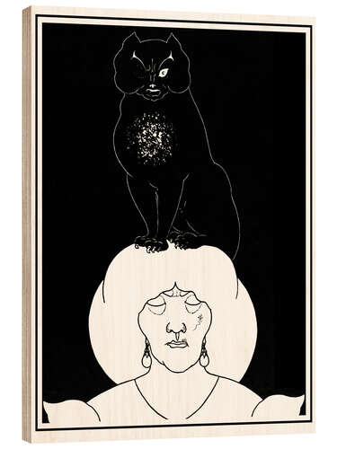 Wood print The black cat 