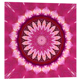 Acrylglasbild Mandala rosa Blüte mit Blume des Lebens