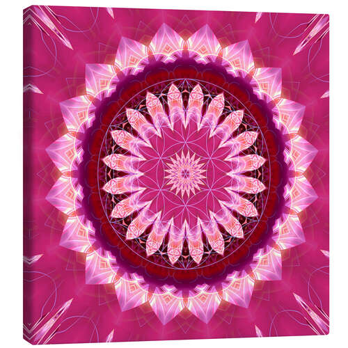 Canvas print Mandala pinkblossom with flower of life