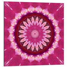 Magnettafel Mandala rosa Blüte mit Blume des Lebens