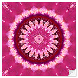 Muursticker Mandala pinkblossom with flower of life