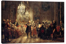 Canvastavla  Frederick the Great Playing the Flute at Sanssouci - Adolph von Menzel