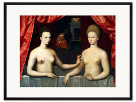 Gerahmter Kunstdruck Gabrielle d'Estrées und eine ihrer Schwestern