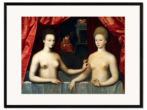 Framed art print Gabrielle d'Estrées and one of her sisters