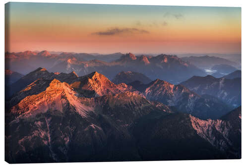 Quadro em tela Alps Panorama from Zugspitze at Sunrise