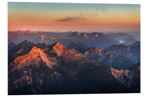 PVC-taulu Alps Panorama from Zugspitze at Sunrise