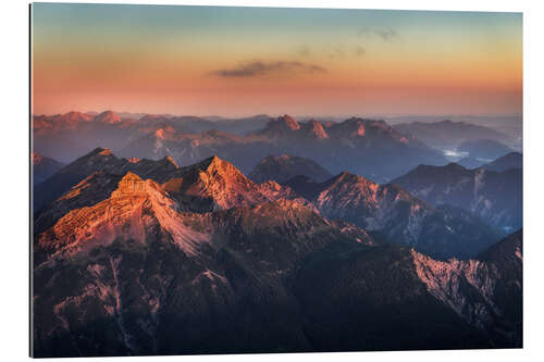 Gallery print Alps Panorama from Zugspitze at Sunrise