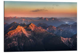 Magnettafel Alpen Panorama von der Zugspitze zum Sonnenaufgang